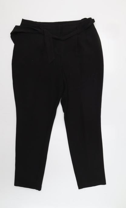 Womens UK Size 14 Very Regular Fit Dress Pants Black Trousers