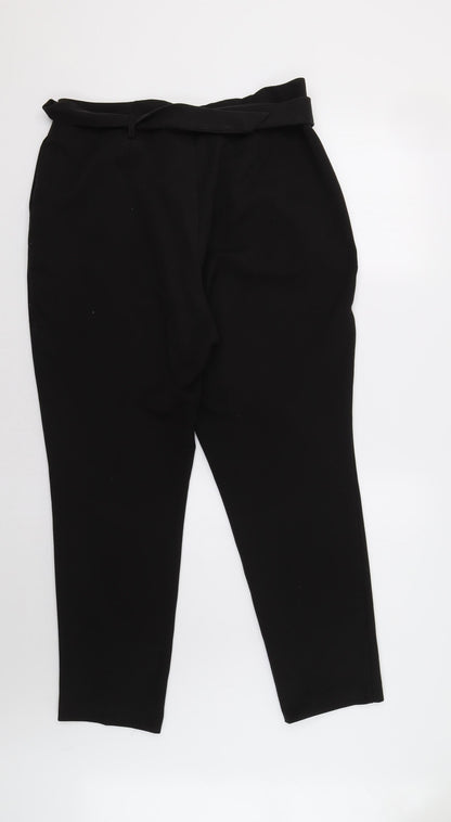 Womens UK Size 14 Very Regular Fit Dress Pants Black Trousers