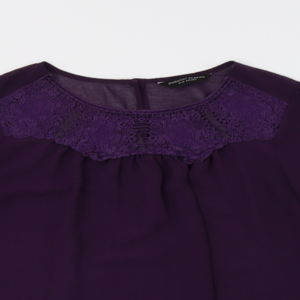 Dorothy P Womens Purple   Basic Blouse Size 14
