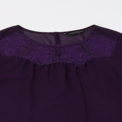Dorothy P Womens Purple   Basic Blouse Size 14