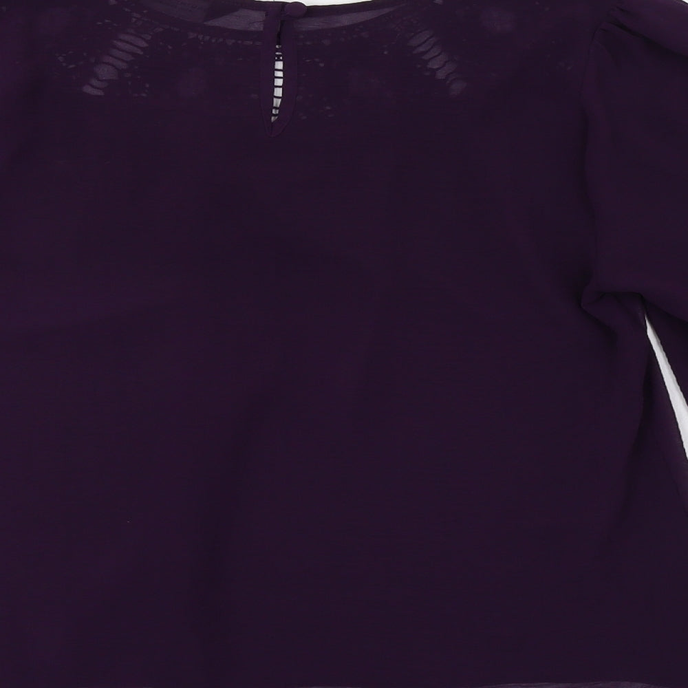 Dorothy P Womens Purple   Basic Blouse Size 14