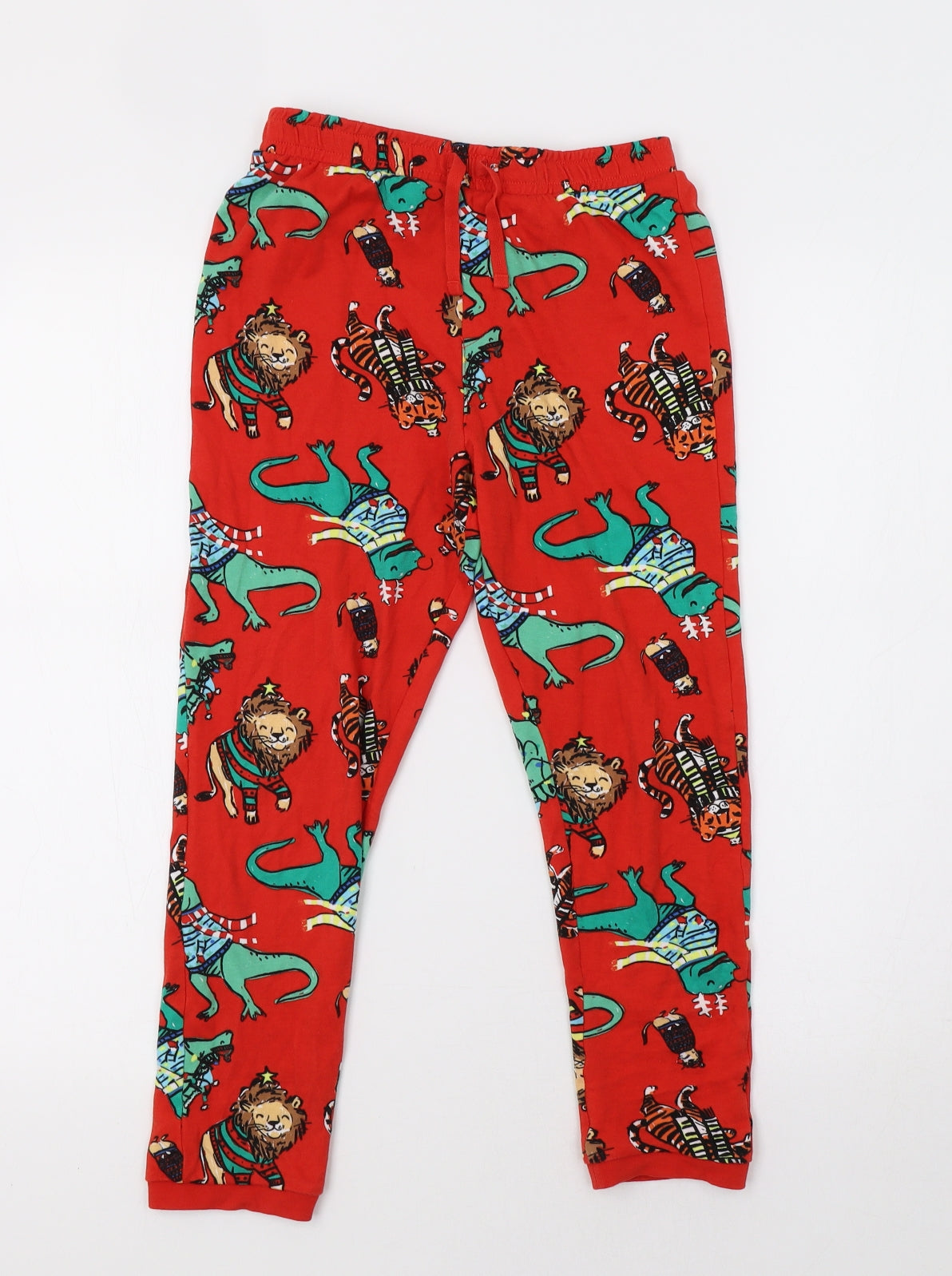 George Girls Red Geometric   Pyjama Pants Size 10-11 Years  - Dino