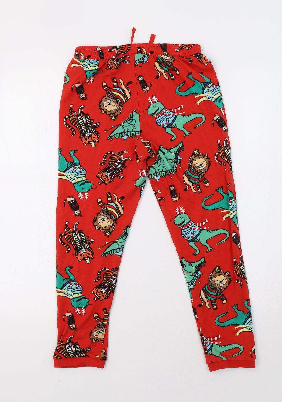 George Girls Red Geometric   Pyjama Pants Size 10-11 Years  - Dino