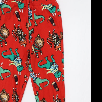 George Girls Red Geometric   Pyjama Pants Size 10-11 Years  - Dino