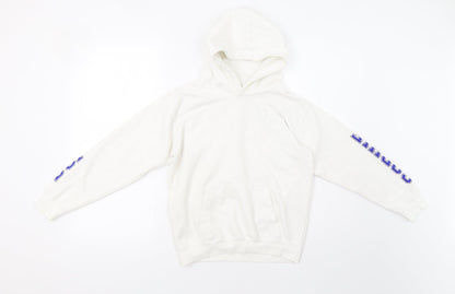 Just Hoods Girls White   Pullover Hoodie Size 10-11 Years