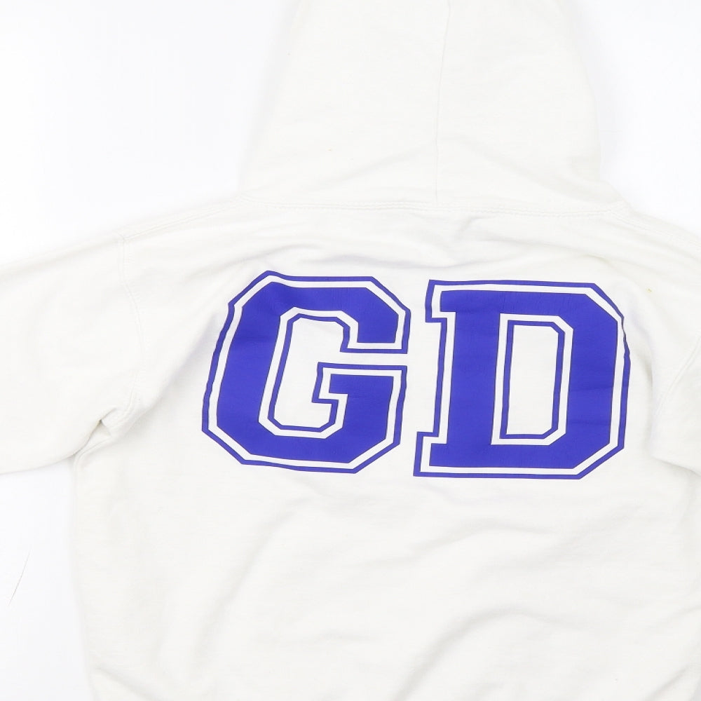 Just Hoods Girls White   Pullover Hoodie Size 10-11 Years