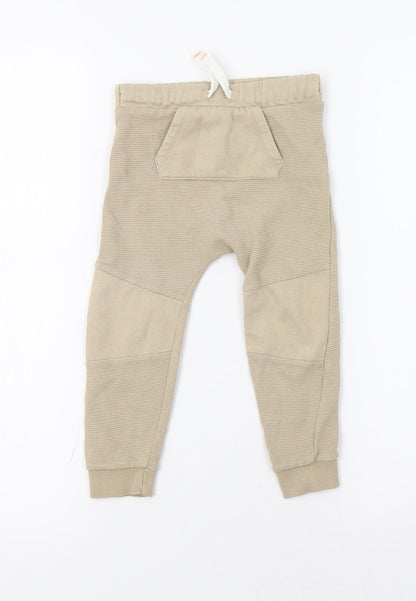 F&F Baby Beige   Jogger Trousers Size 18-24 Months