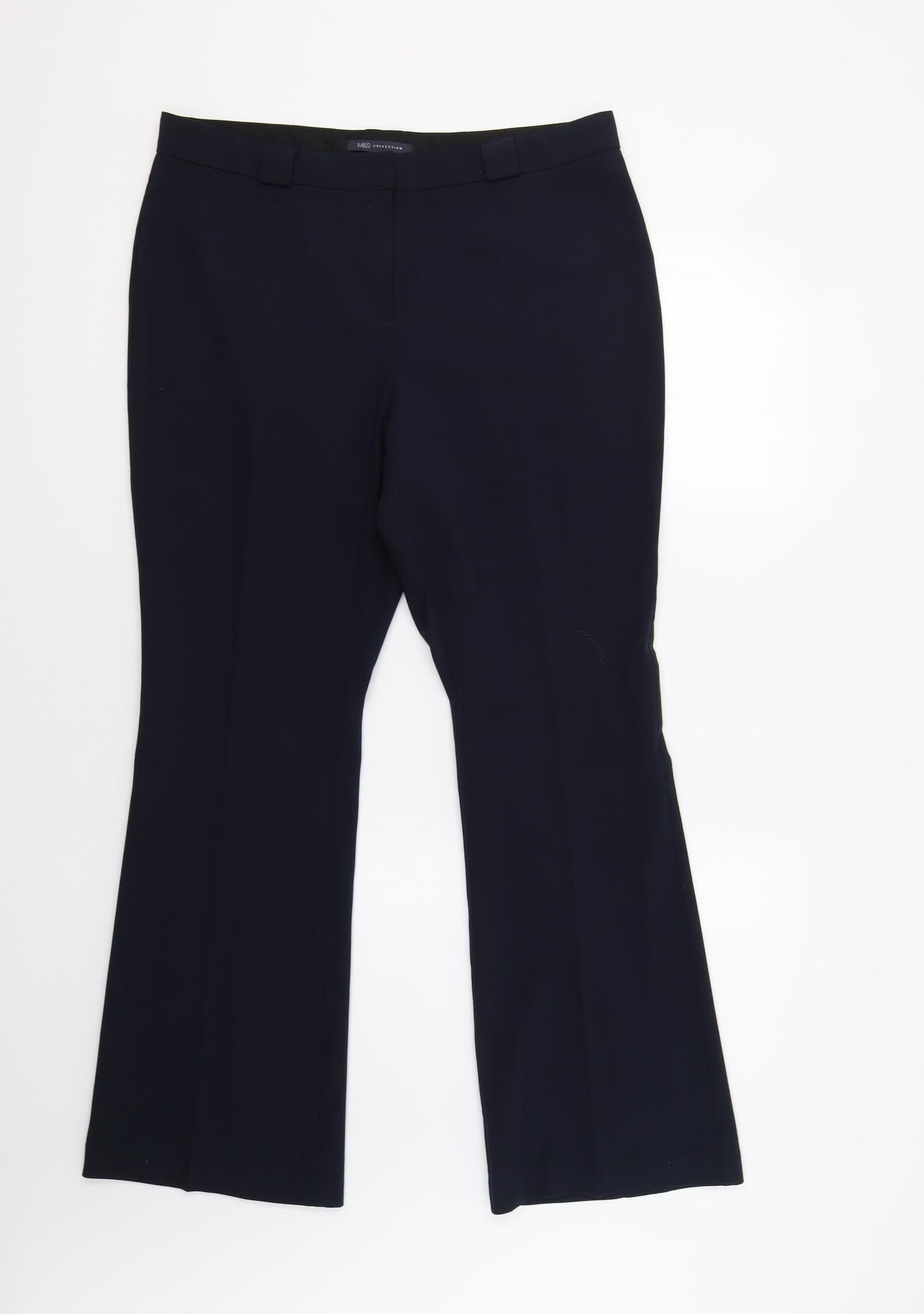 Womens UK Size 14 M&S Regular Fit Dress Pants Blue Trousers