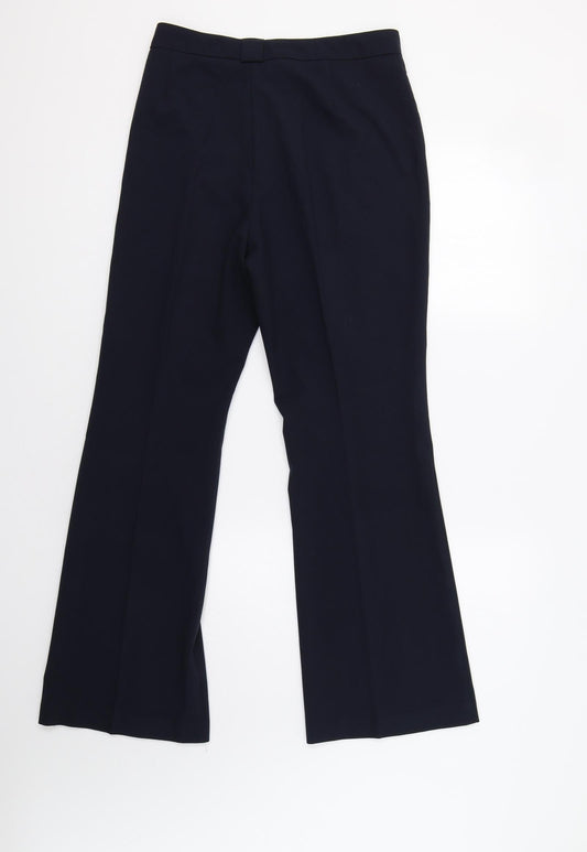 Womens UK Size 14 M&S Regular Fit Dress Pants Blue Trousers