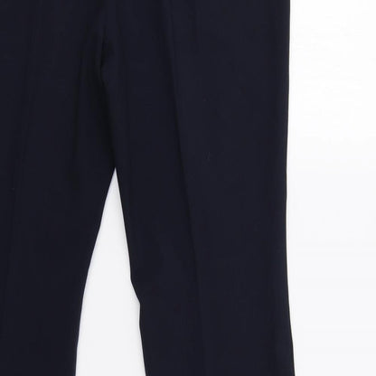 Womens UK Size 14 M&S Regular Fit Dress Pants Blue Trousers