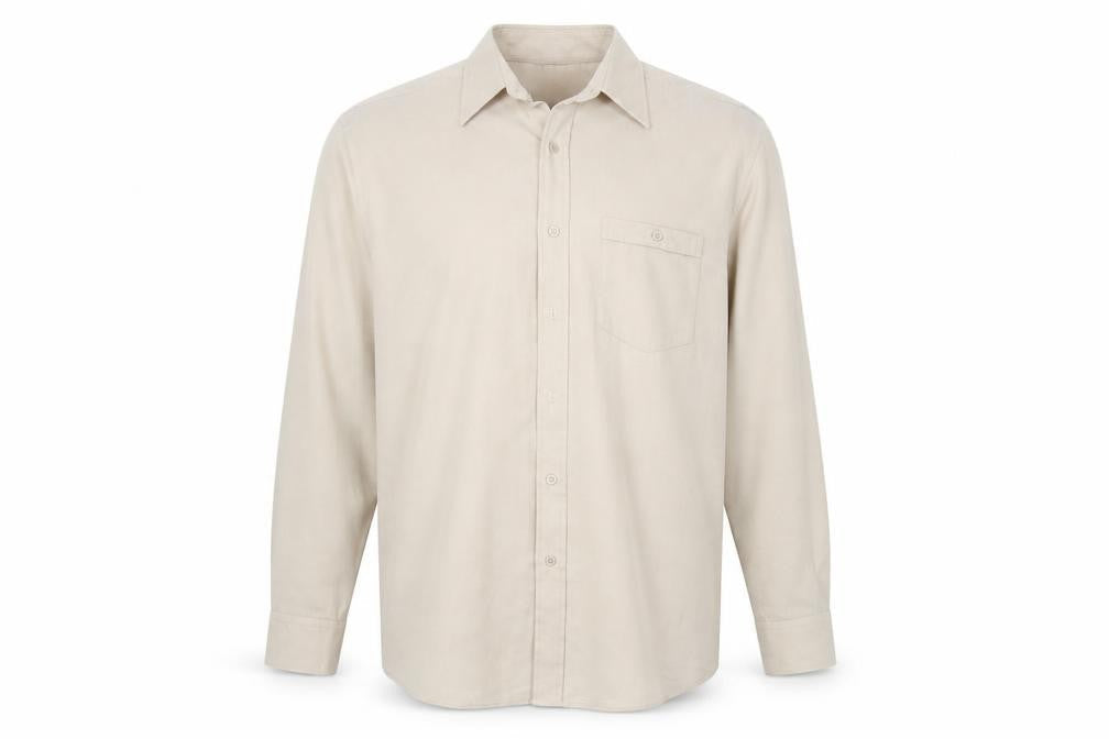Mens UK Size L Avenue Beige  Button-Up Long Sleeve Casual Shirt