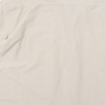 Avenue Mens Beige Striped   Button-Up Size L