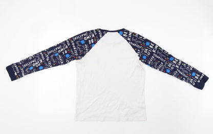 Matalan Womens White Geometric  Top Pyjama Top Size S