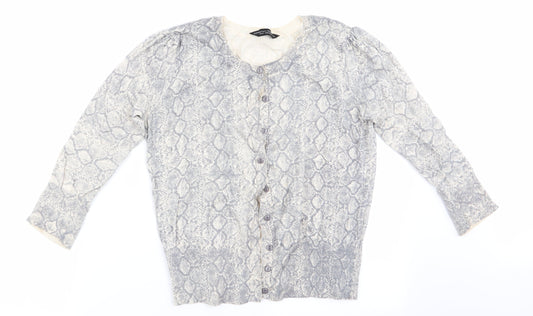Womens UK Size 14 Dorothy Perkins Grey Cardigan Jumper