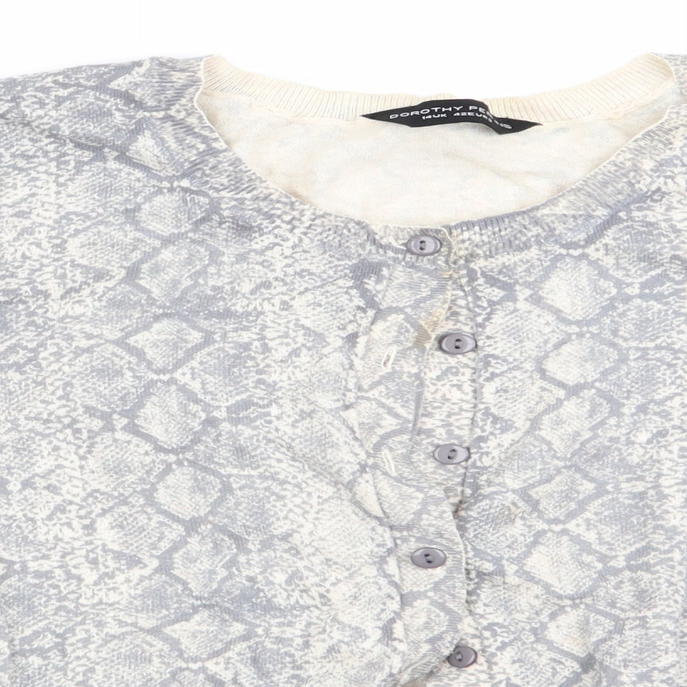 Womens UK Size 14 Dorothy Perkins Grey Cardigan Jumper