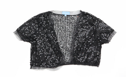 Fleur Womens Black   Shrug Jumper Size 12  - Sequins all over