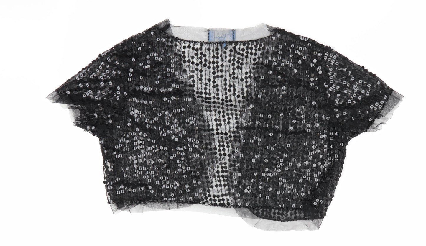 Fleur Womens Black   Shrug Jumper Size 12  - Sequins all over