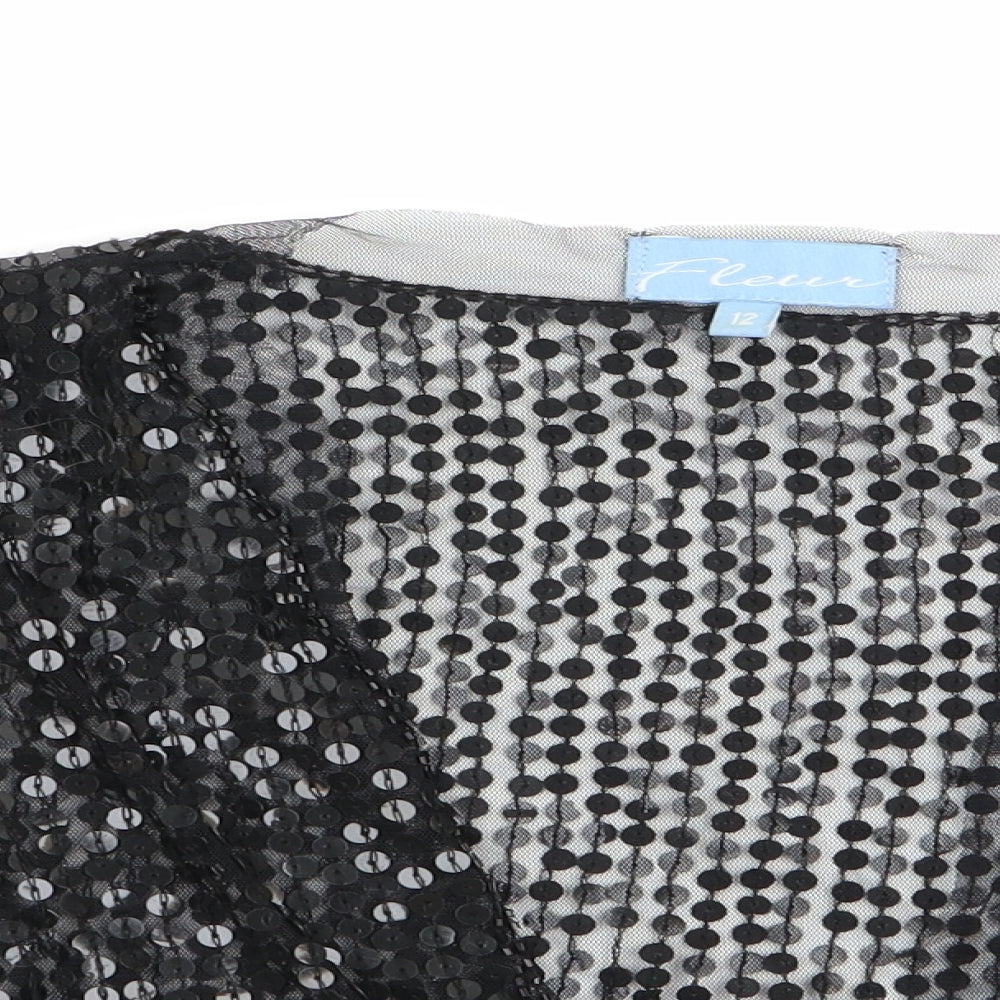 Fleur Womens Black   Shrug Jumper Size 12  - Sequins all over