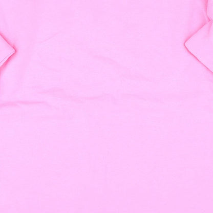 TU Girls Pink   Pullover Sweatshirt Size 10-11 Years  - Glitter Stripes on arms