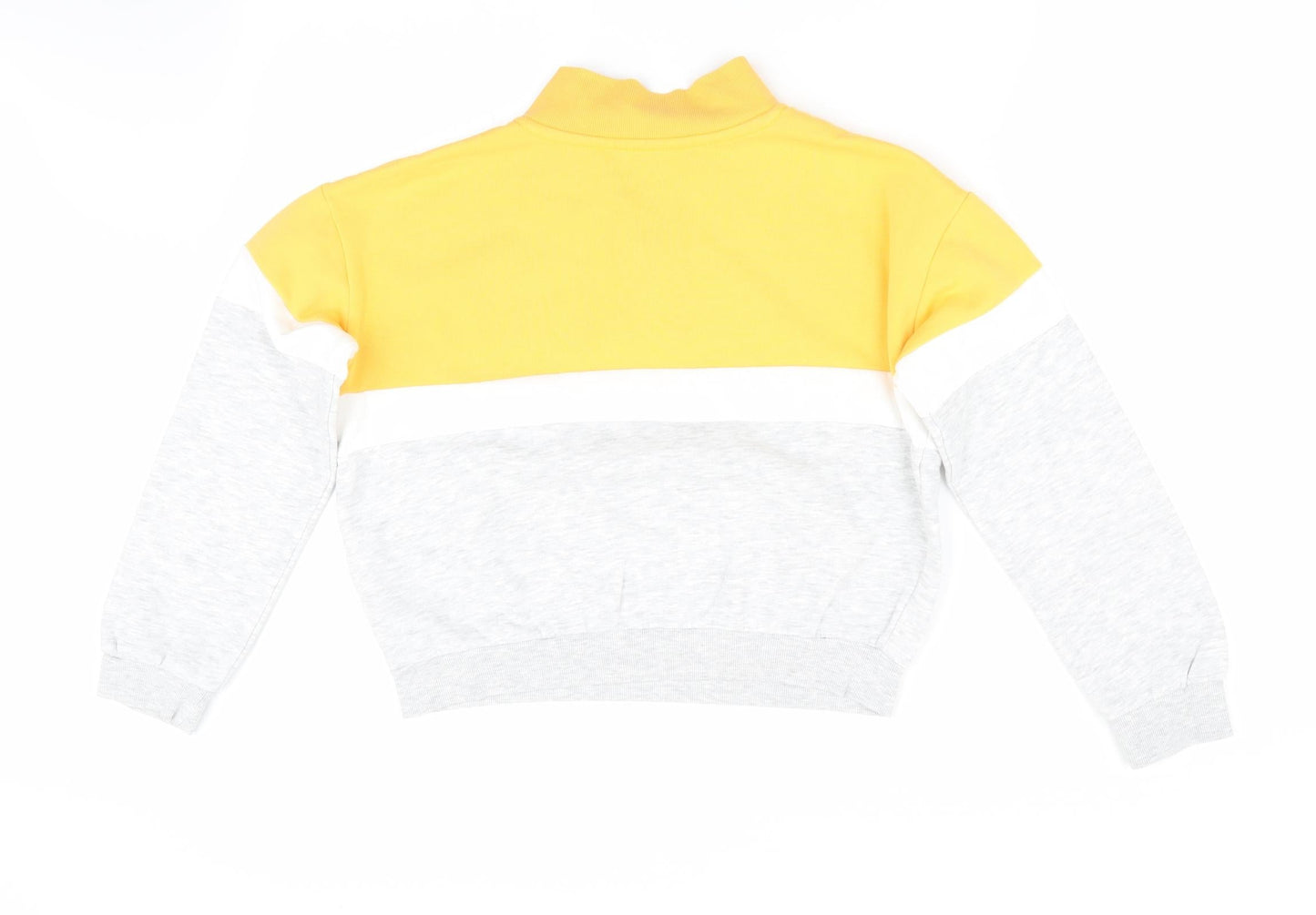 H&M Girls Yellow Colourblock  Pullover Sweatshirt Size 10-11 Years  - Make new memories