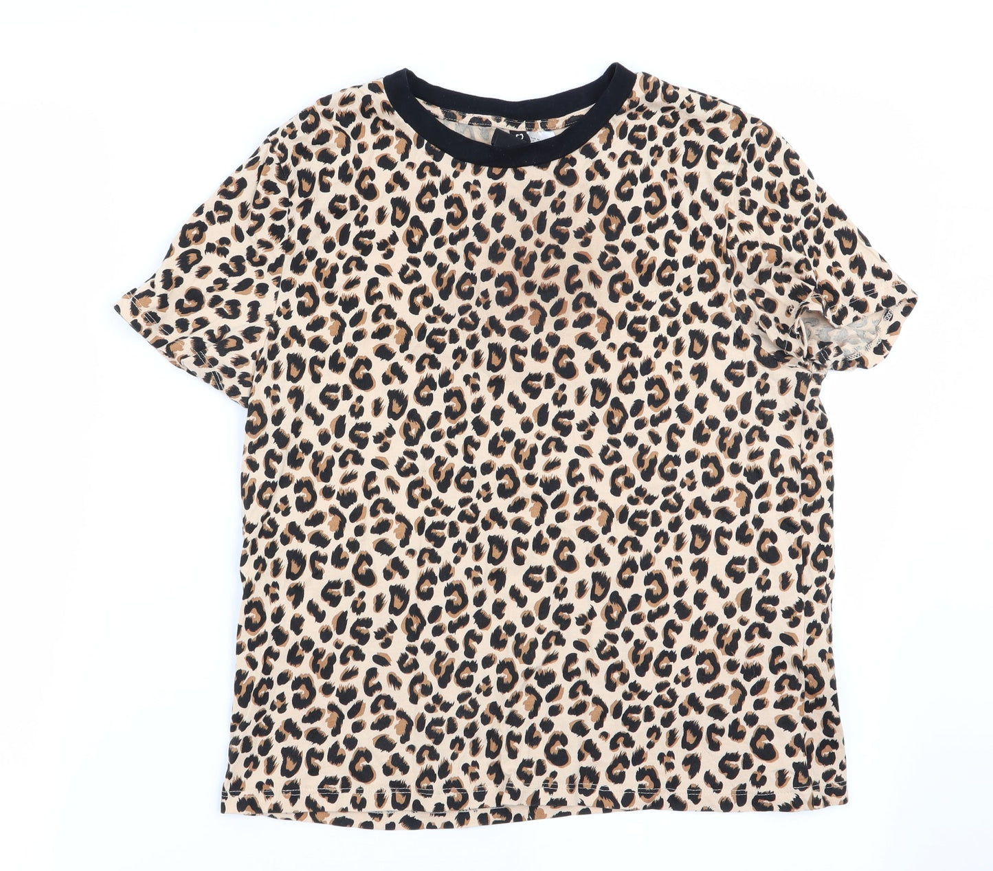 Womens UK Size 10 Divided Beige Basic T-Shirt