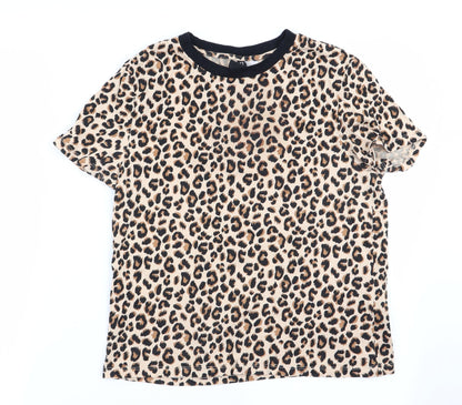 Womens UK Size 10 Divided Beige Basic T-Shirt