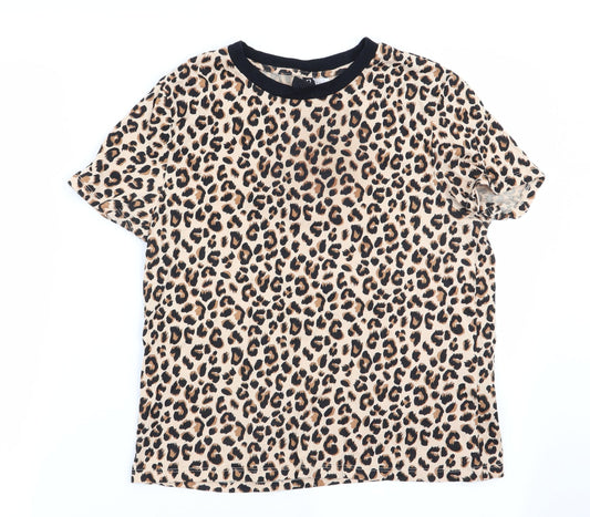 Womens UK Size 10 Divided Beige Basic T-Shirt