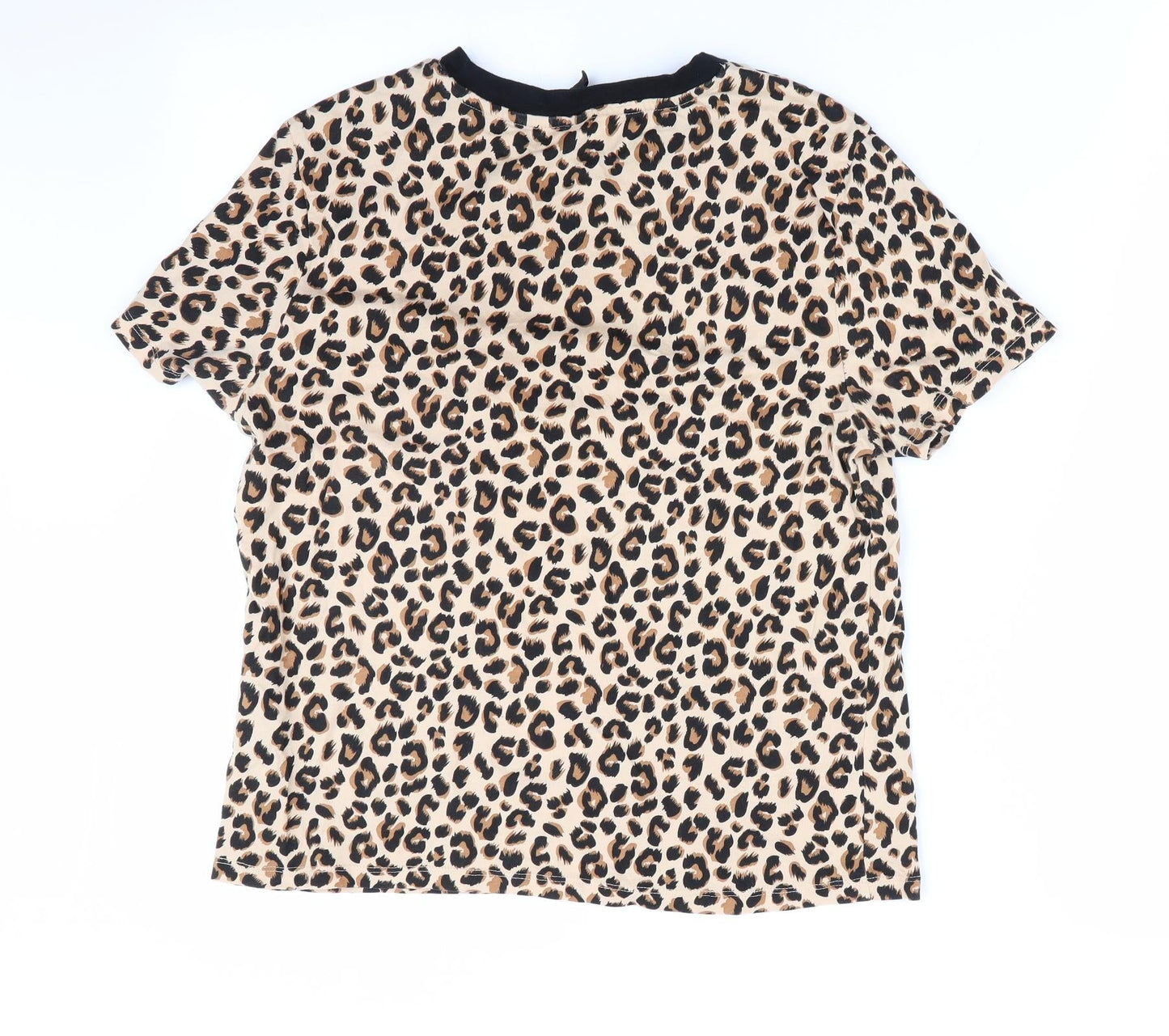 Womens UK Size 10 Divided Beige Basic T-Shirt