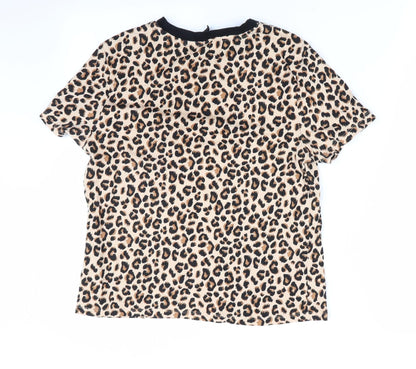 Womens UK Size 10 Divided Beige Basic T-Shirt