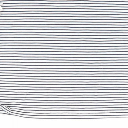 Baby Club Girls Blue Striped  Basic T-Shirt Size 9-12 Months  - Heart Print