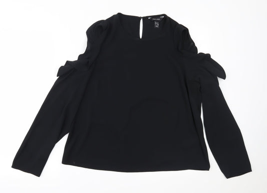 Womens UK Size 14 New Look Black Basic Blouse