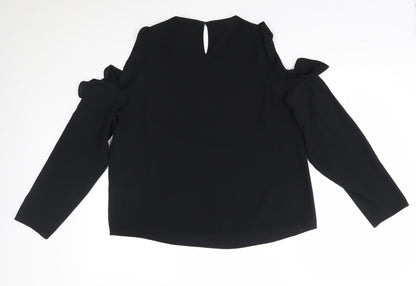 Womens UK Size 14 New Look Black Basic Blouse