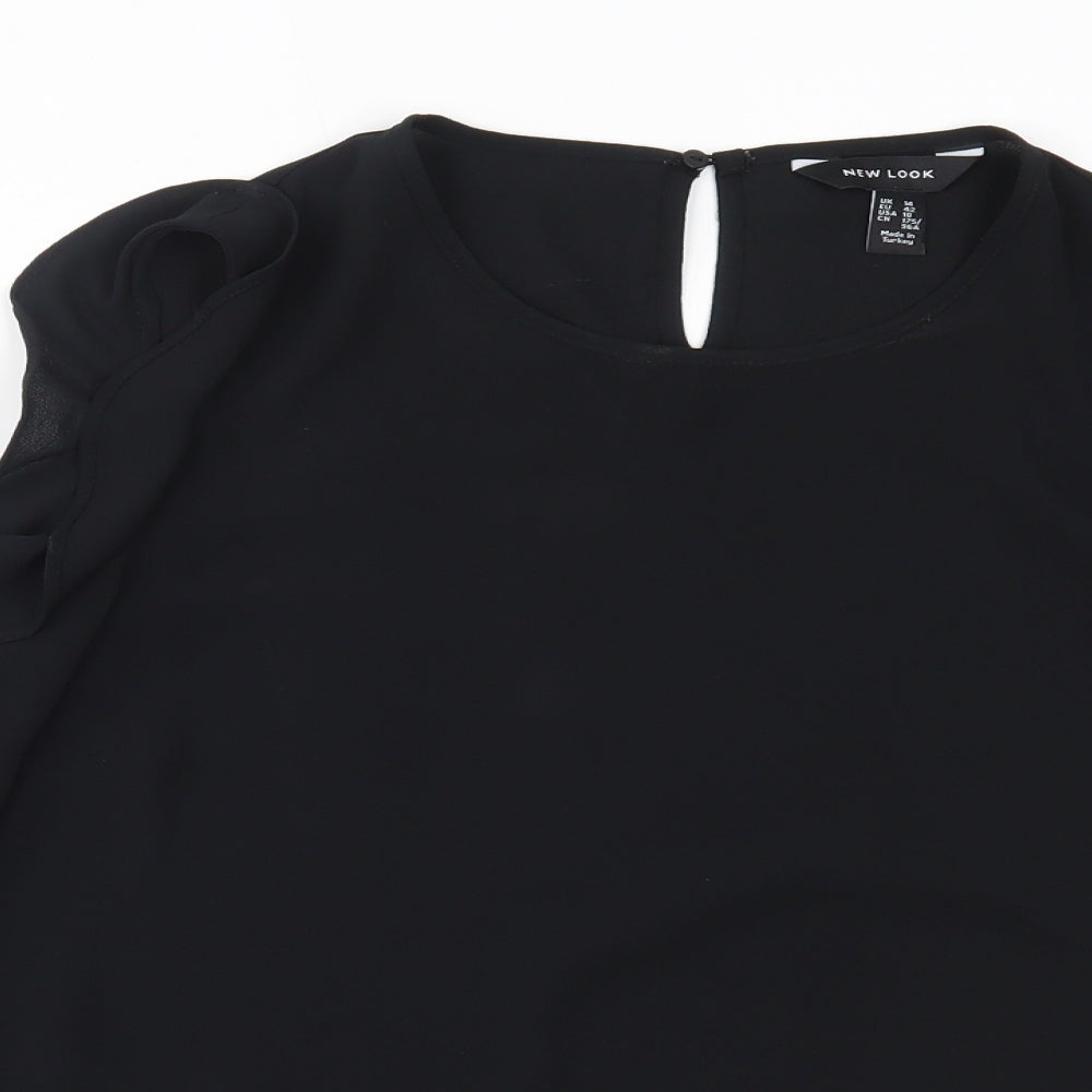 Womens UK Size 14 New Look Black Basic Blouse