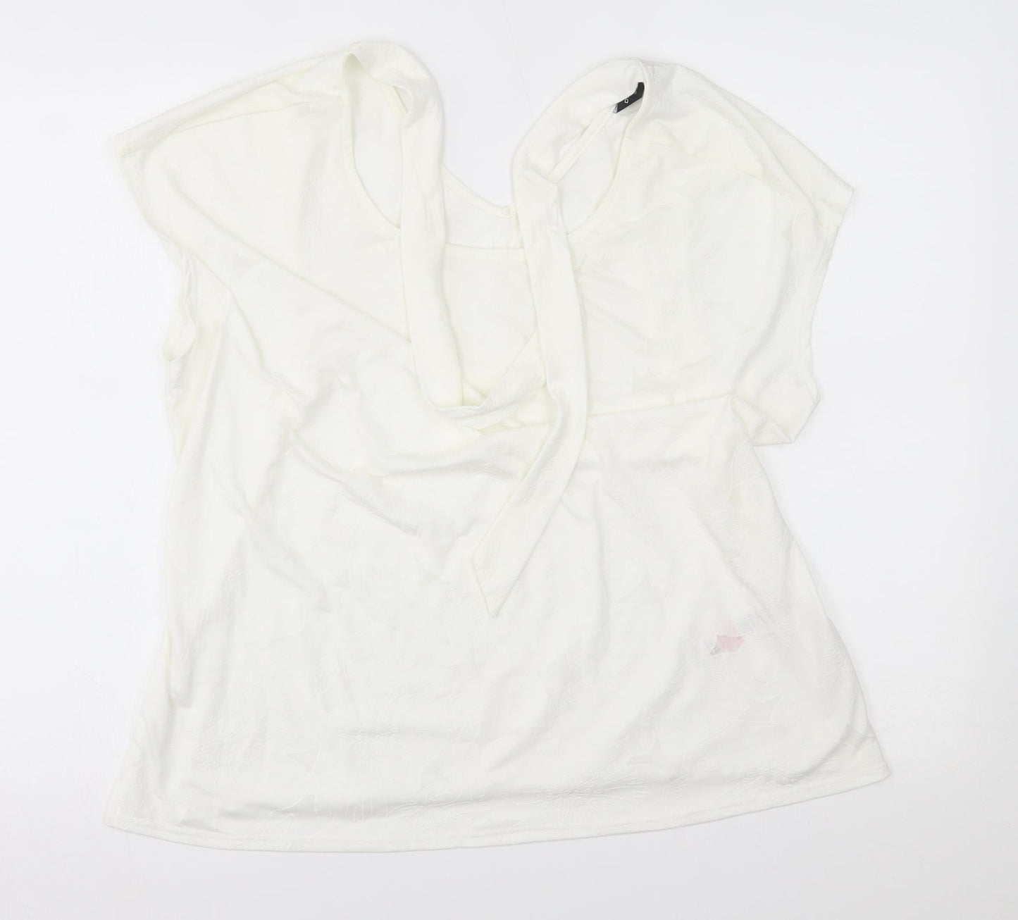 Dorothy Perkins Womens White   Basic Blouse Size 16  - ties on neck