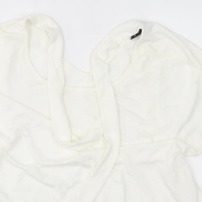Dorothy Perkins Womens White   Basic Blouse Size 16  - ties on neck