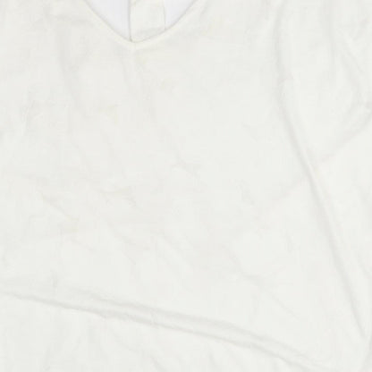 Dorothy Perkins Womens White   Basic Blouse Size 16  - ties on neck