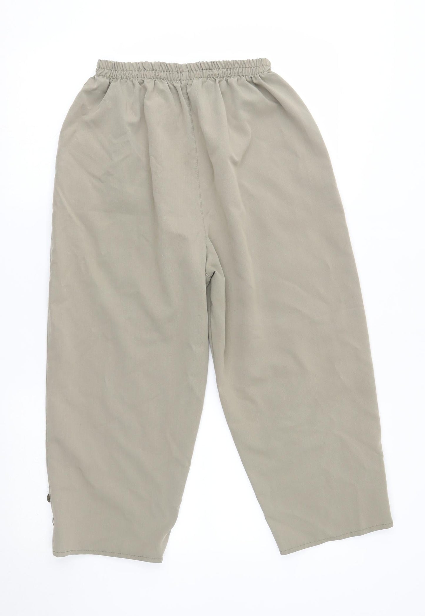 Womens UK Size One Size Preworn Regular Fit Capri Green Trousers