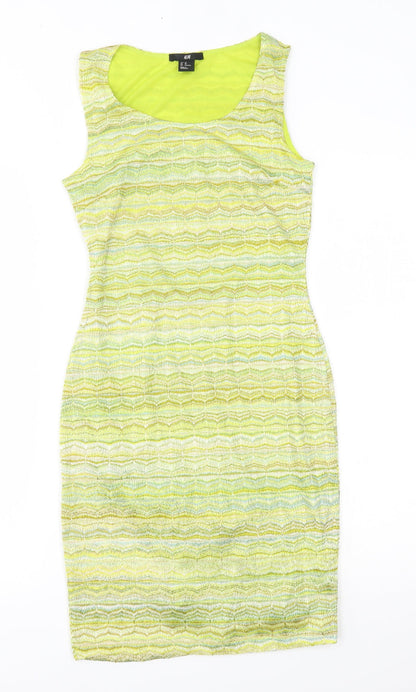 H&M Womens Green Striped  Sheath  Size XS