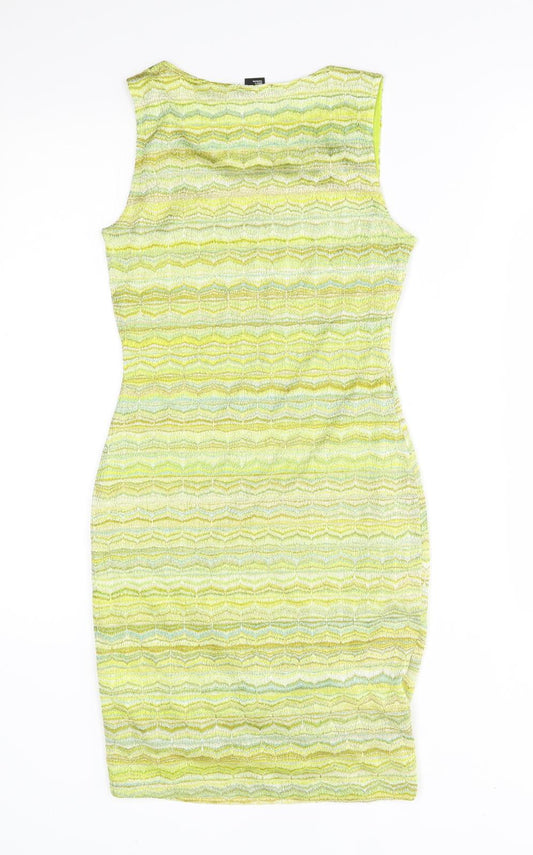 H&M Womens Green Striped  Sheath  Size XS