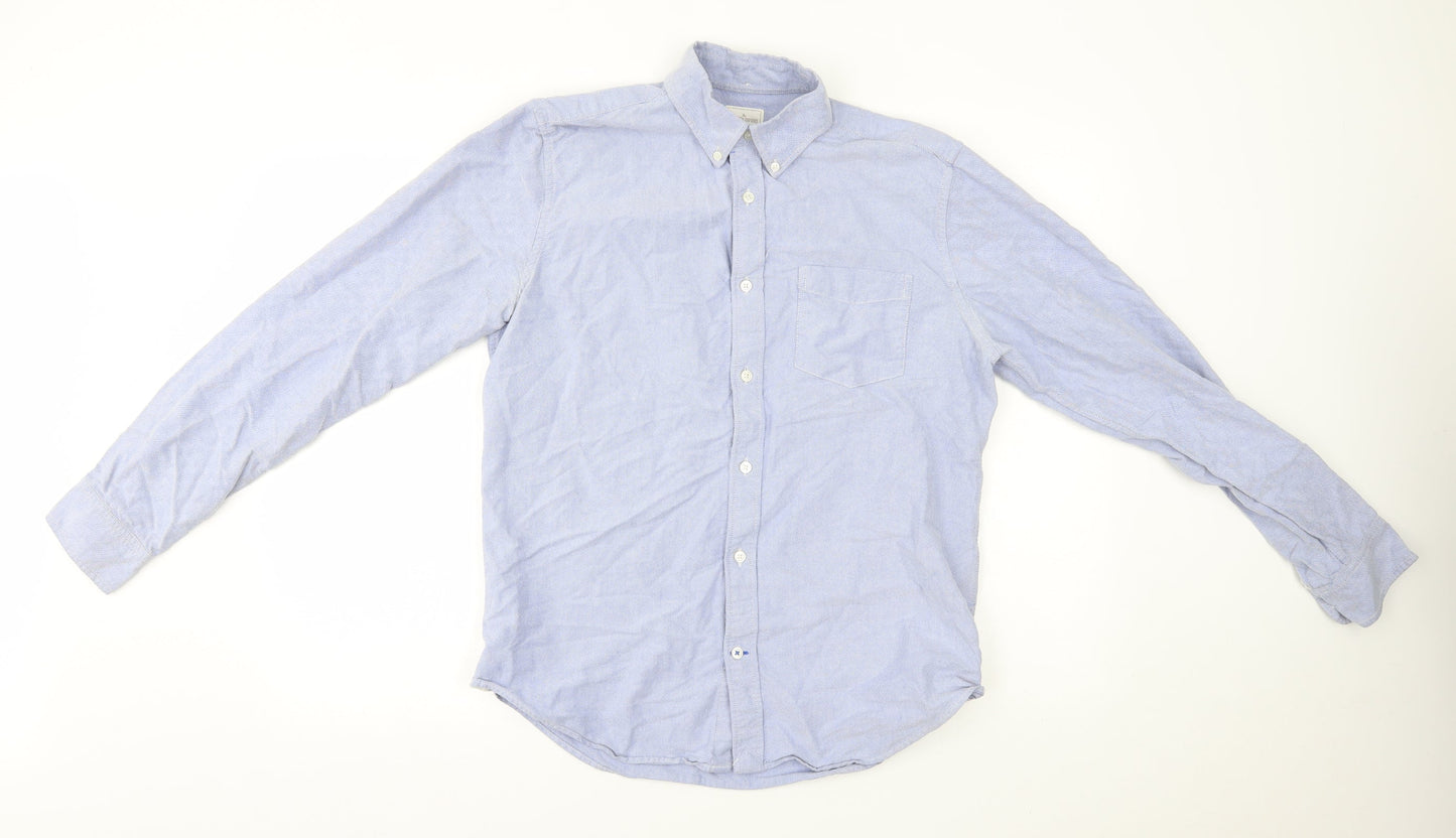 Mens UK Size M Gap Blue  Button-Up Long Sleeve Casual Shirt