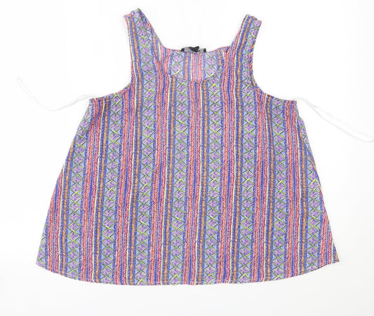 Womens UK Size 10 Atmosphere Multicoloured Basic Blouse