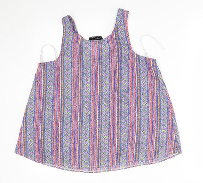 Womens UK Size 10 Atmosphere Multicoloured Basic Blouse