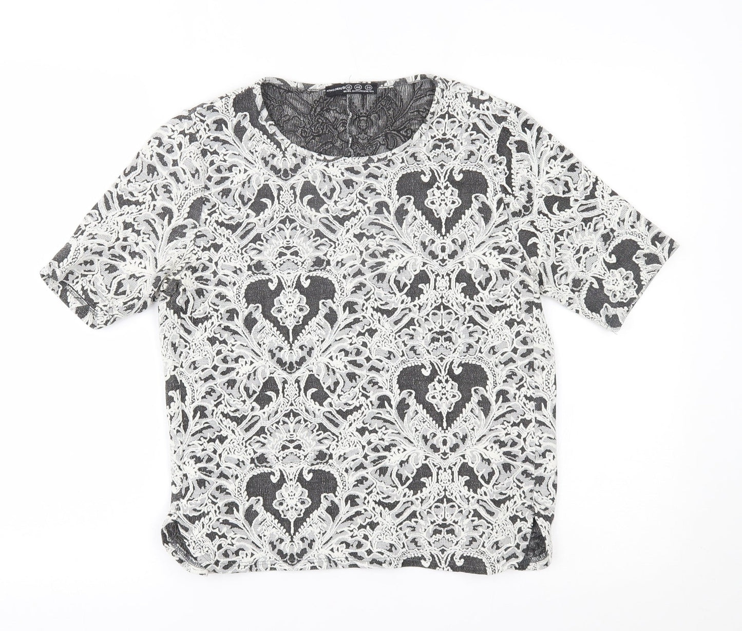 Atmosphere Womens White Floral  Basic Blouse Size 12  -