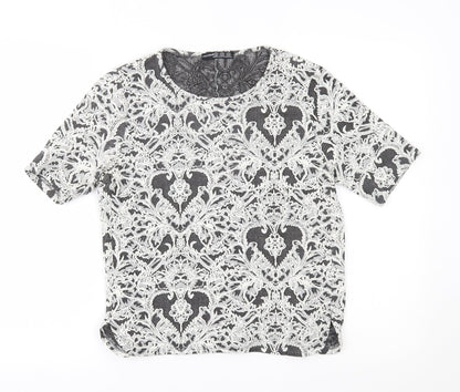 Atmosphere Womens White Floral  Basic Blouse Size 12  -