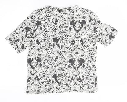 Atmosphere Womens White Floral  Basic Blouse Size 12  -