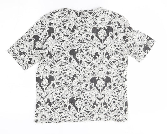 Atmosphere Womens White Floral  Basic Blouse Size 12  -