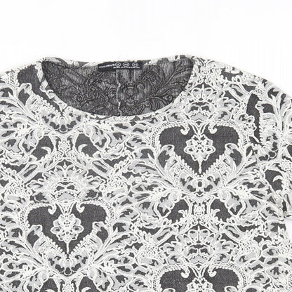 Atmosphere Womens White Floral  Basic Blouse Size 12  -