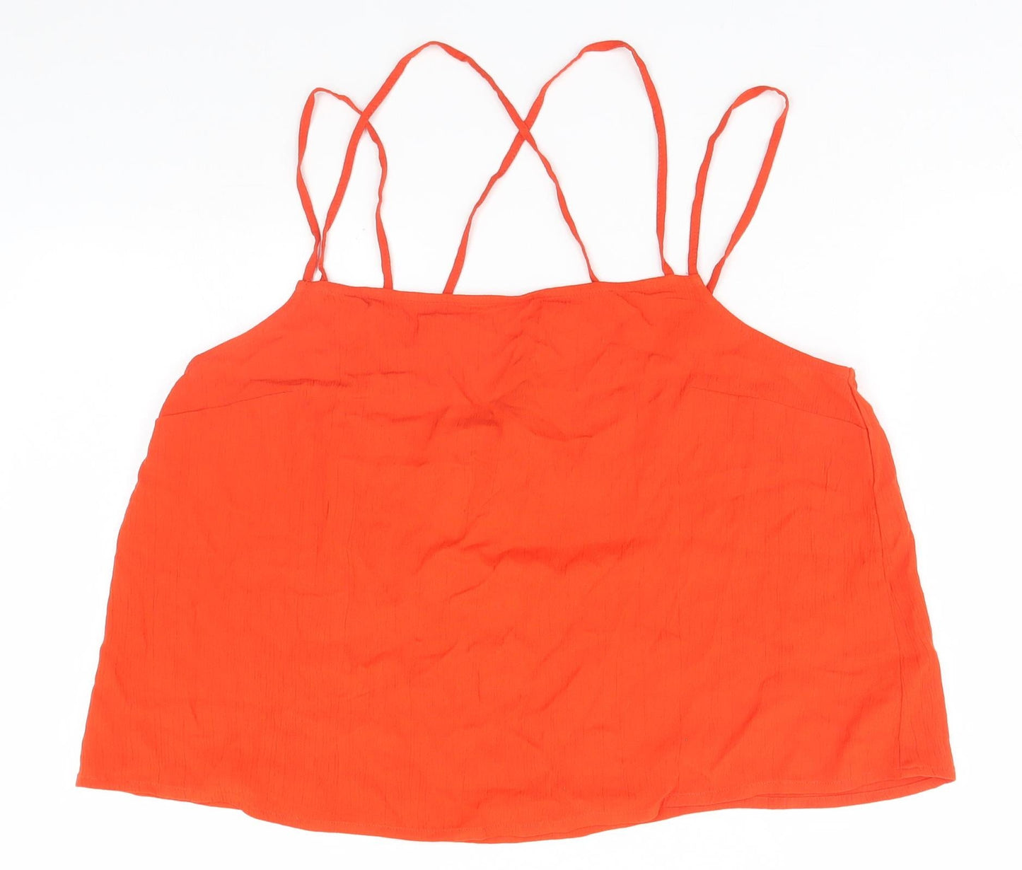 Womens UK Size 10 Divided Orange Basic Tank