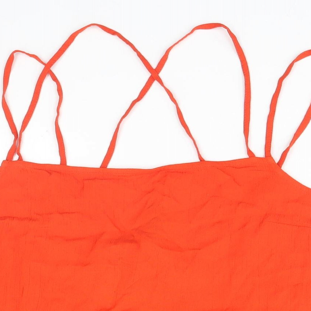 Womens UK Size 10 Divided Orange Basic Tank