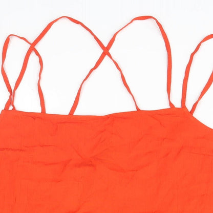 Womens UK Size 10 Divided Orange Basic Tank